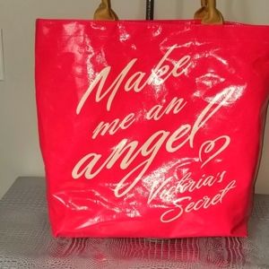 VINTAGE VICTORIA SECRET " MAKE ME AN ANGEL" PINK TOTE
